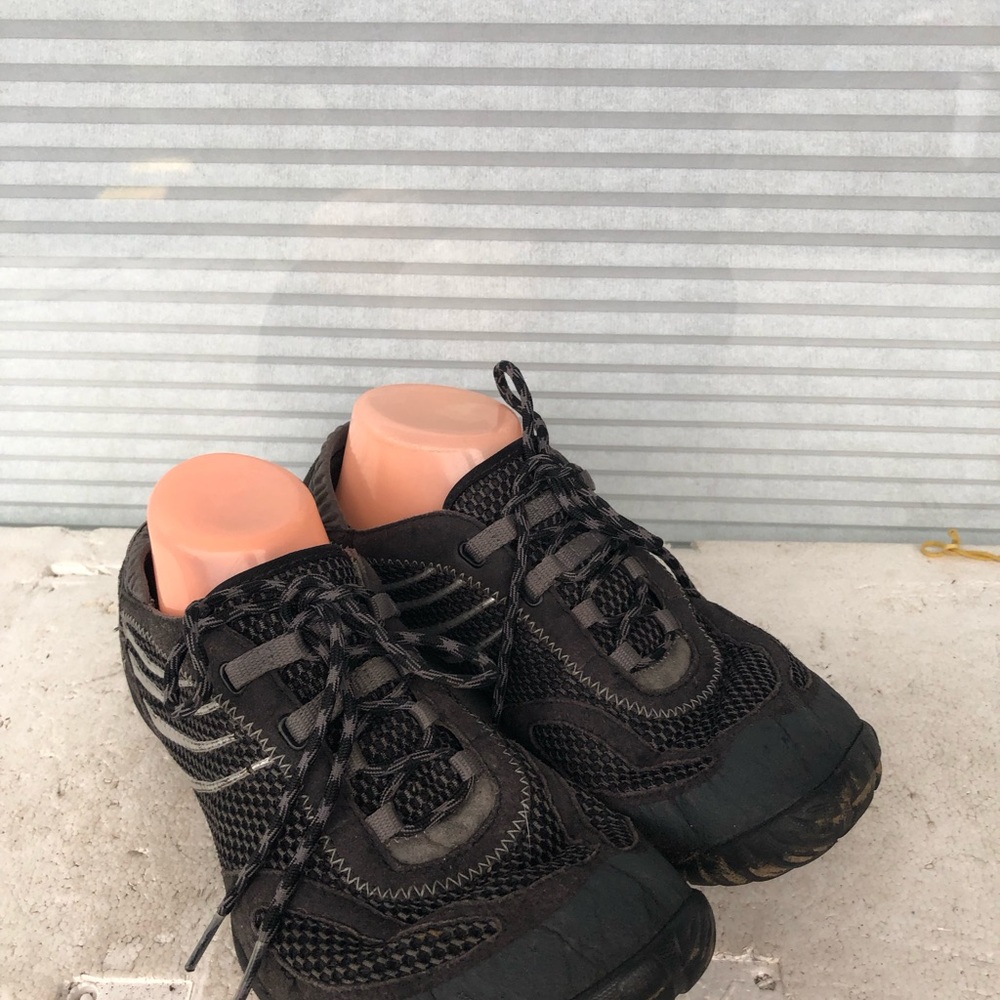 Merrell Barefoot Pace Glove Black  Silver Lace-Up Durable Sneakers Size 9.5